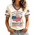 thumbnail image 6 of Women's 9/11 25th Anniversary V Neck Shirt Never Forget 911 American Flag Graphic Tee Short Sleeve Patriotic Memorial Tops, 6 of 6