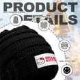 thumbnail image 6 of Hello Kitty Ponytail Beanie for Women Winter Warm Beanie Tail Soft Stretch Cable Knit Messy High Bun Hat Black, 6 of 6