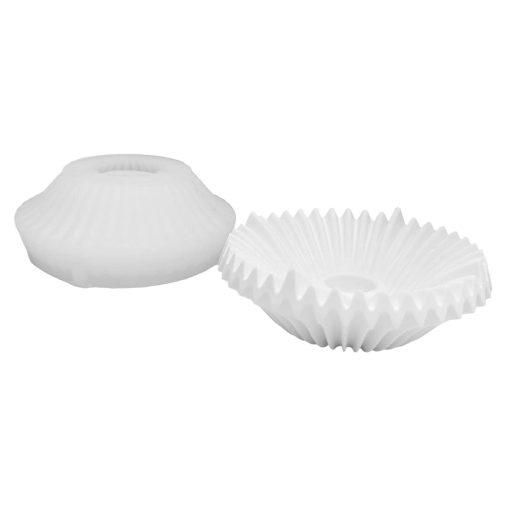Striped Dish Silicone Candle Stand Mold For Candlestick Candle Holder Epoxy Resin Craft Heat Resistant Resin Tray Molds