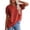 Red, variant on NTACZA V Neck Going Out Tops for Women Waffle Short Sleeve T-Shirt Loose Fitting Patchwork Womens Shirts L