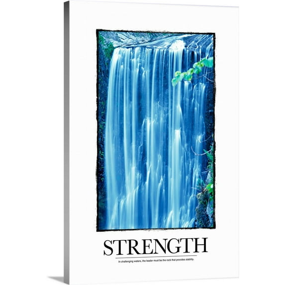 Great BIG Canvas | "Inspirational Motivational Poster: In challenging waters, the leader must be the rock" Canvas Wall Art - 16x24