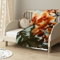 thumbnail image 2 of nygtbtfer Teal and Orange Flower Throw Blanket,Super Soft Warm Flannel Blanket for Bed Couch Living Room,Gifts Blanket,All Season 40x50in, 2 of 6
