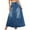 Navy blue, variant on High Waist Women Casual A Line Long Denim Skirt with Pocket