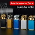 thumbnail image 3 of Wovilon Dragon Lighter, Magic Double Flame Lighter Luminous Torch Lighters Wind-Proof and Waterproof Unusual Creative Metal Gift for Men Valentine's Day Gift for Boyfriend (Dragon Shape, Gold), 3 of 9