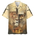 thumbnail image 4 of Camisa hawaiana con la frase "Father Over Fear" de Jesús, de manga corta, para hombre y mujer, para playa, de verano, con estampado floral, 2024, 4 of 5