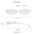 thumbnail image 4 of LifeArt Pure Titanium Frame Glasses/Blue Light Blocking Reading Glasses, Reduce Eyestrain, Stylish for Men and Women(Silver,+2.50 Magnification), 4 of 5