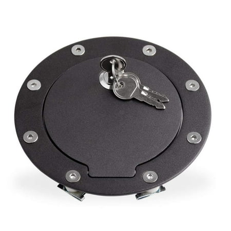 Yitamotor Gas Door Black Fuel Filler Cap Cover Aluminum Locking