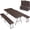 Brown, variant on PEXMOR Picnic Table Set with 2 Benches, 6 Feet Camping Table Chair Set, Heavy-Duty HDPE Material with Metal Frame, 3-Piece Folding Furniture for Indoor or Outdoor Use (3.5ft White)