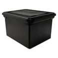 Advantus File Tote Storage Box w/Lid, Legal/Letter, Plastic, Black