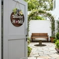 thumbnail image 3 of Interchangeable Seasonal Welcome Sign Front Door Round Wreaths Wall Hanging for Farmhouse Porch Summer Fall, 3 of 6