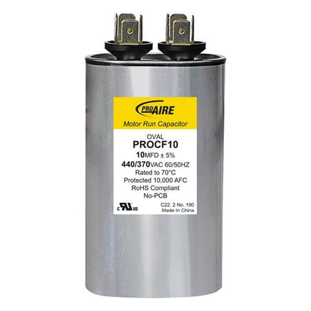

Perfect Aire 3906492 10 MFD ProAire 370V Oval Run Capacitor