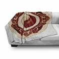 thumbnail image 3 of Ying Yang Soft Flannel Fleece Throw Blanket, Traditional Cultural Floral Ornamental Patterns Balance, Cozy Plush for Indoor and Outdoor Use, 50" x 60", Maroon Cream White, by Ambesonne, 3 of 6