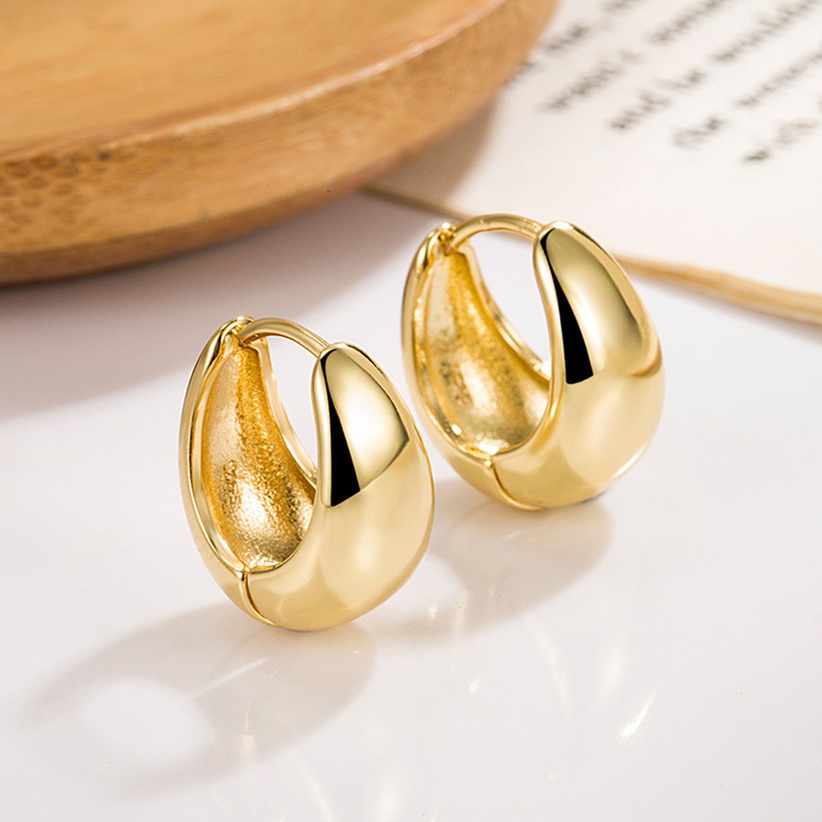 Emibele 14K Gold Plated Cross Wrap Cuff Earrings - Cubic Zirconia Huggie Studs With 925 Sterling Silver Post