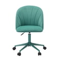 thumbnail image 2 of Linon Adalynn Chaise de Bureau Roulante en Aqua, 2 of 14