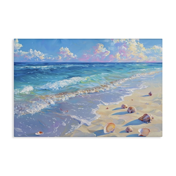 Stupell Industries Contemporary Seashells Along Sea Shore Canvas Art, 24 x 16, by LSR Design Studio