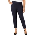 thumbnail image 1 of Anne Klein Womens Check Pull On Casual Leggings, Blue, Plus Size, 3X, 1 of 3