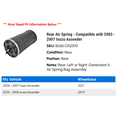 thumbnail image 2 of Rear Air Spring - Compatible with 2003 - 2007 Isuzu Ascender 2004 2005 2006, 2 of 3