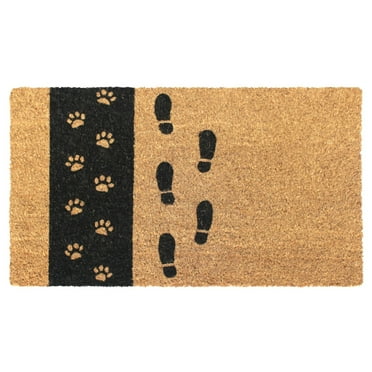Rugsmith Black Machine Tufted Black Paws Doormat, 18" x 30"