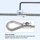 thumbnail image 5 of Uxcell 4-Pack Abrazadera de Cable de Cuerda de Alambre, Agujero de 4mm, Clip de Doble Agujeros de Acero Inoxidable 304 con Tornillos Hexagonales y Llave, 5 of 7