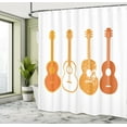 thumbnail image 4 of Ambesonne Country Shower Curtain, Grunge Acoustic Guitars, 69"Wx84"L, Orange and Burnt Orange, 4 of 4