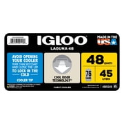 Igloo 48 QT Laguna Hard Sided Ice Chest Cooler, Aqua Blue and White