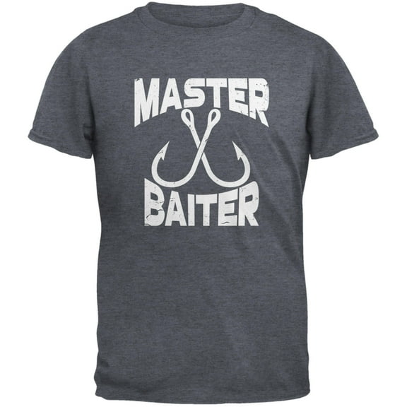 Master Baiter Fishing Dark Heather Adult T-Shirt - Small