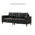 thumbnail image 6 of 2 Pieces Mid-Century Modern Faux Leather Sofa Set, 5 Seats PU Leather Upholstered Couch With Solid Wood Legs For Living Room Apartment Office, 6 of 12