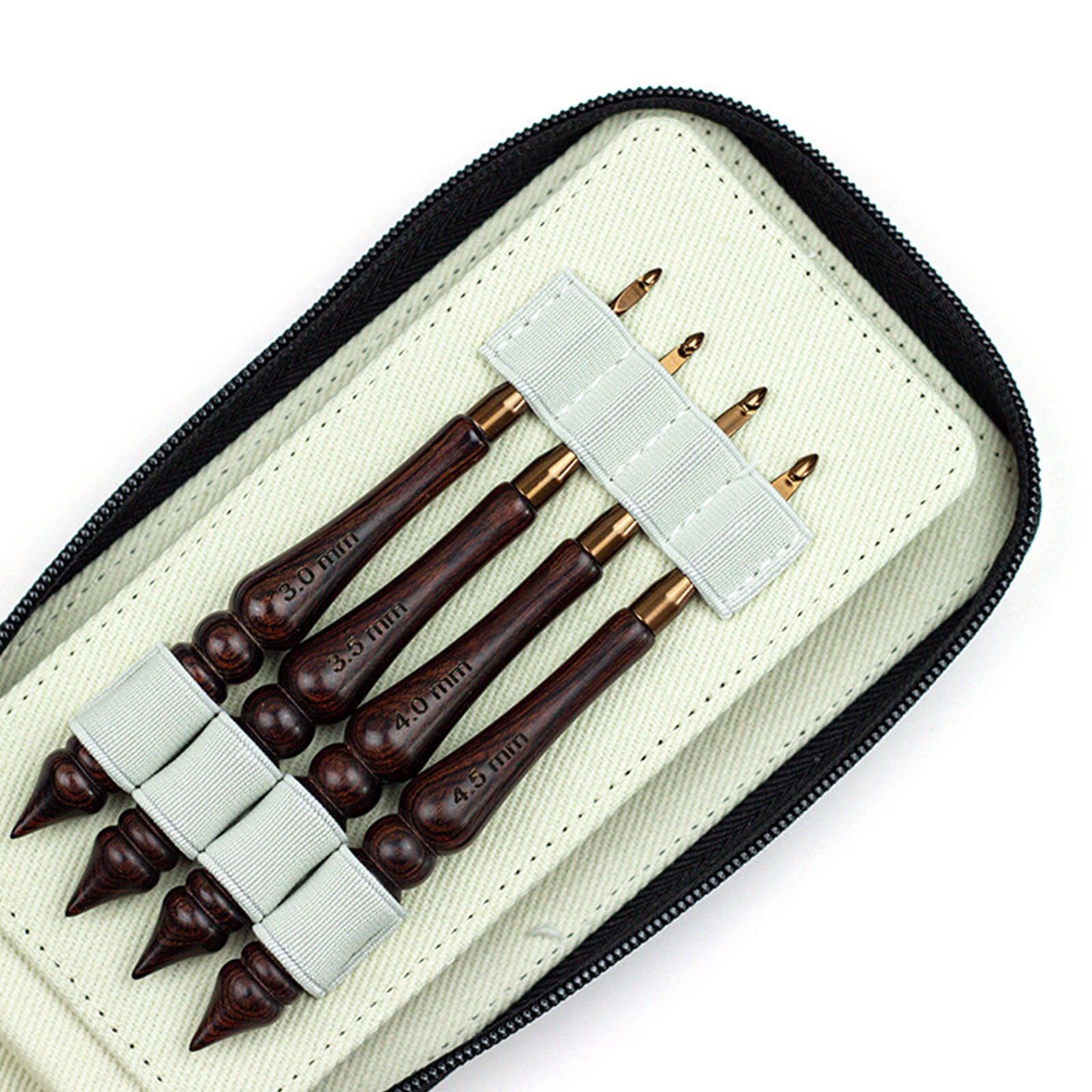 8Pcs Ergonomic Wood Handle Aluminium Crochet Hook for Sweater Scarves Knitting Craft 3.0-7.0mm