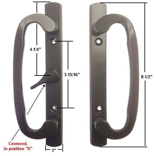 Sliding Glass Patio Door Handle Set, Mortise Type, APosition, Non