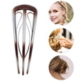 thumbnail image 3 of Unique Bargains 1 Pcs Hair Pin U-shaped Hair Accessories 4.33"x1.57" Transparent Gray, 3 of 5