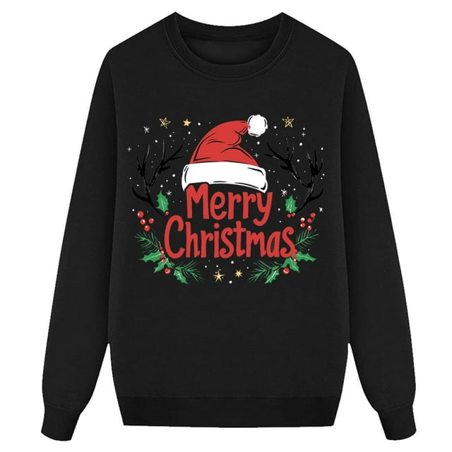 RXMEKW Chandail de Noël pour Enfants à Manches Longues Col Rond avec Imprimé de Vacances chandail en Molleton Chaud pour Garçons et Filles Jeu Décontracté Ou Réunion de Famille