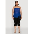 thumbnail image 3 of Womens Plus Size Sheer Ruched Drawstring Tube Top, 3 of 5