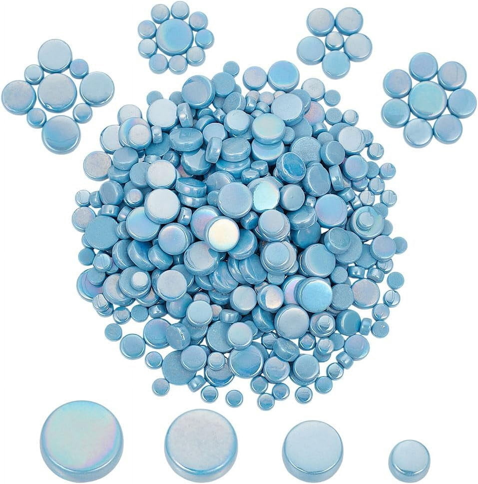200pcs 4 Sizes Round Glass Mosaic Tiles for Crafts Purple Glass Mosaic Pieces Creative Iridescent Mosaic Tiles for DIY Craft Flowerpots Cups Vases Garden Decor Mosaic Projects