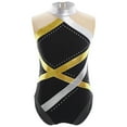 thumbnail image 5 of iiniim Kids Girls Athletic Dance Gymnastic Leotards One Piece Ballet Bodysuit Sleeveless Unitard Dance Wear Gold 14, 5 of 7