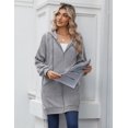 thumbnail image 6 of Zeagoo Women's Zip Up Hoodies Long Sleeve Long Tunic Sweatshirts Oversized Fleece Casual Fall Jacket Coat with Pocket, 6 of 6