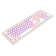 thumbnail image 4 of Keyboard Keycaps, Ergonomic Design Custom Keycaps Two Color Injection Molding  For 104 Keys Keyboard Purple Pink White, 4 of 8