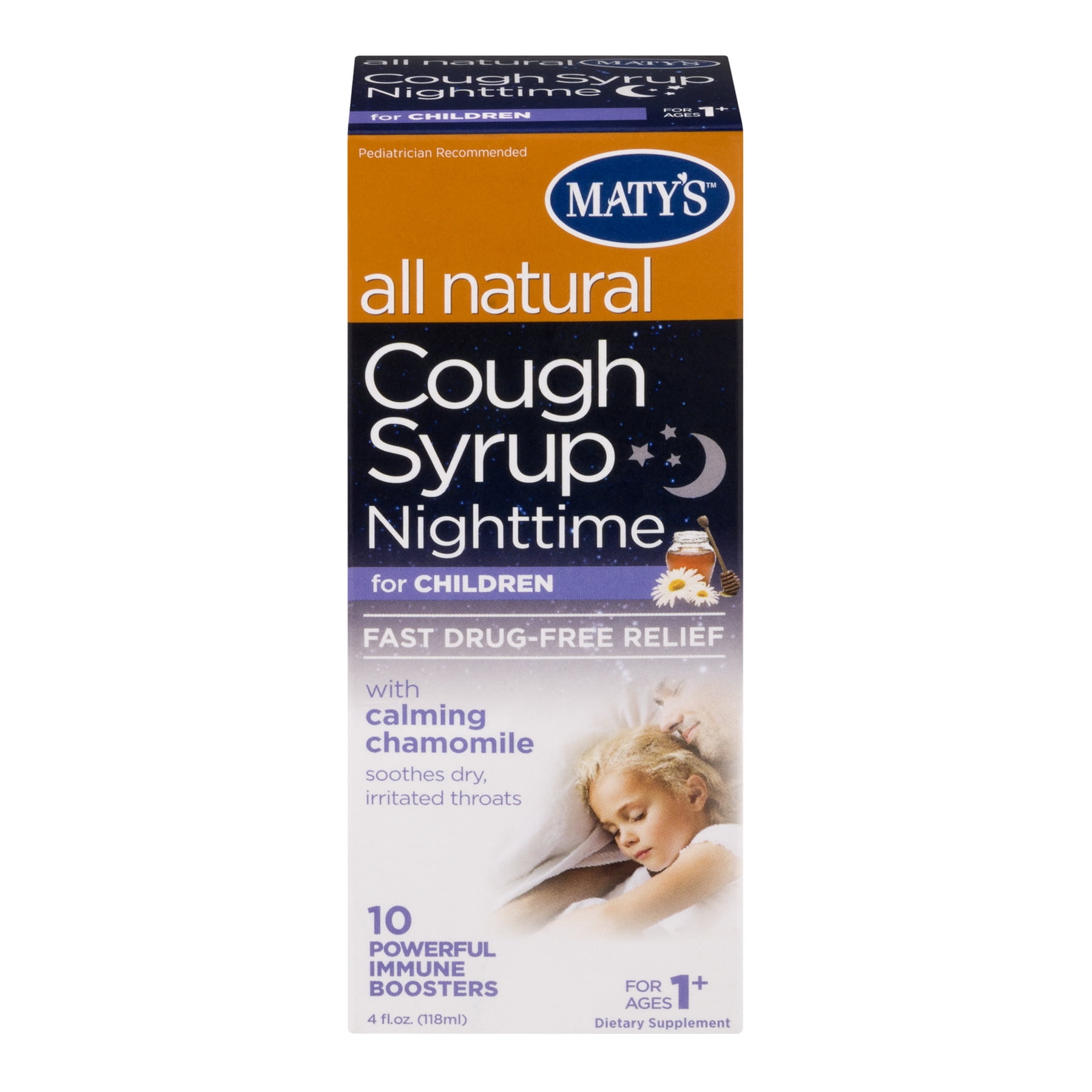Maty's All Natural Cough Syrup Nighttime For Children, 4.0 FL OZ