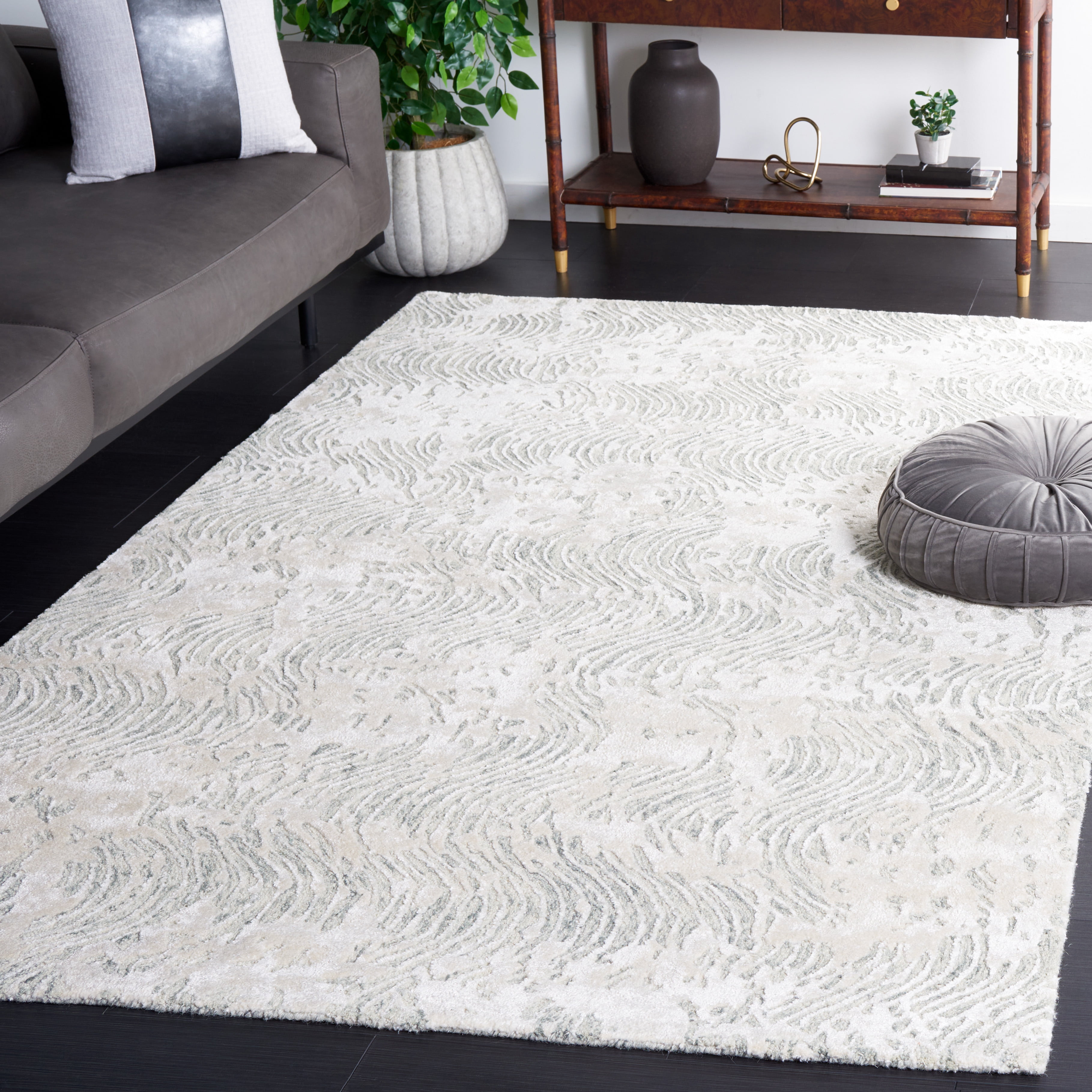 SAFAVIEH Glamour Tashi Abstract Area Rug, Grey/Ivory, 8' x 10'
