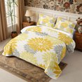 thumbnail image 3 of Manfei Botanical Flower Dahlia Twin Quilt Set 2 Pieces,Spring Garden Twin Coverlet Set,1 Bedspread and 1 Pillowcase, 3 of 7