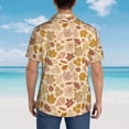 thumbnail image 4 of Pofeuu Fall Leaves Print Hawaiian Shirt for Men Sleeves Casual Button Down Summer Beach Dress Shirts T-Shirts,X-Large, 4 of 7