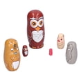 thumbnail image 4 of Riousery 6Pcs Cartoon Owl Russian Nesting Dolls Handmade Wooden Animal Figurines Ornaments Kids Toys Home Furnishings Decor (5.9 inches / 15 cm), 4 of 9