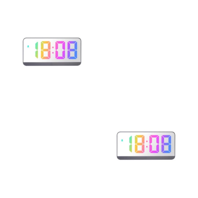 kurtrusly Wall Mount Clock With Double Placement Large Display Screen Colorful Digital 8009D GreyOuter 2Set