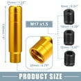 thumbnail image 4 of Unique Bargains Car Gear Shift Knob Universal with 3 Threaded Adapters 5 Inch Lever Cover Head Aluminum Alloy Gold Tone, 4 of 6