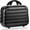black, variant on 14 Inch Hard Makeup Train Case PC ABS Portable Cosmetic Travel Case Mini Suitcase Organizer for Make up Toiletries Toys Clothes Storage with Handle Elastic Strap