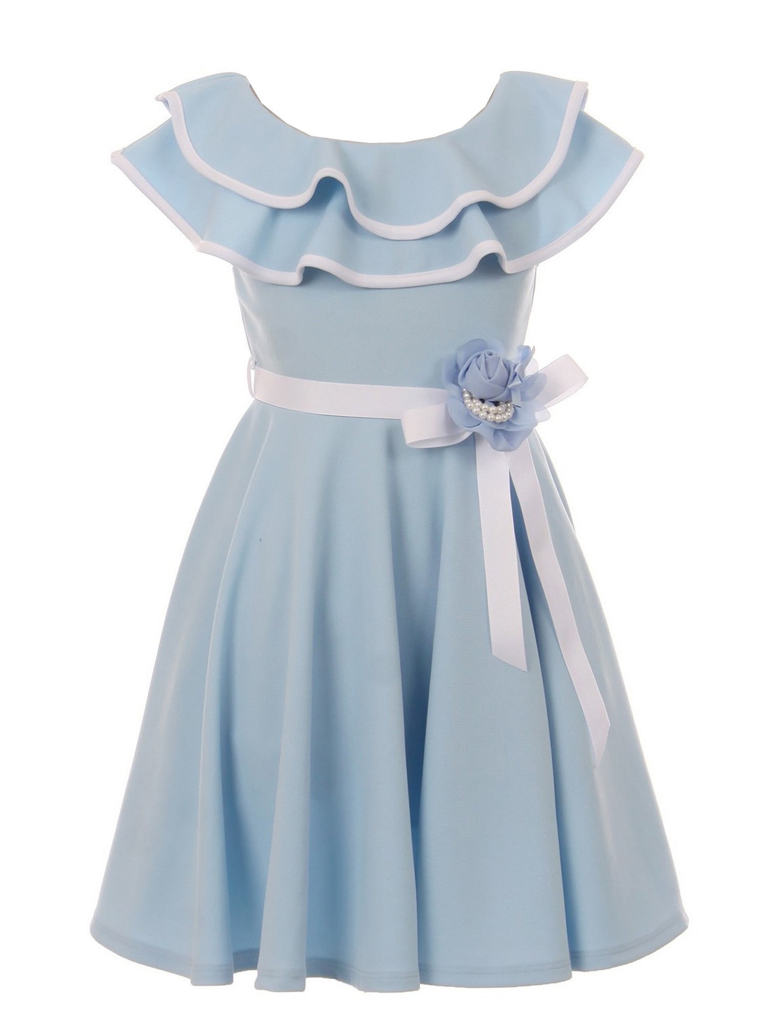 floral baby blue dress