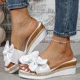 thumbnail image 2 of Bmisegm Women Sandals Fashion New Pattern Bow Decoration Wedge Comfortable and Versatile Summer Casual Shoes Sandals Women Summer White 9, 2 of 8
