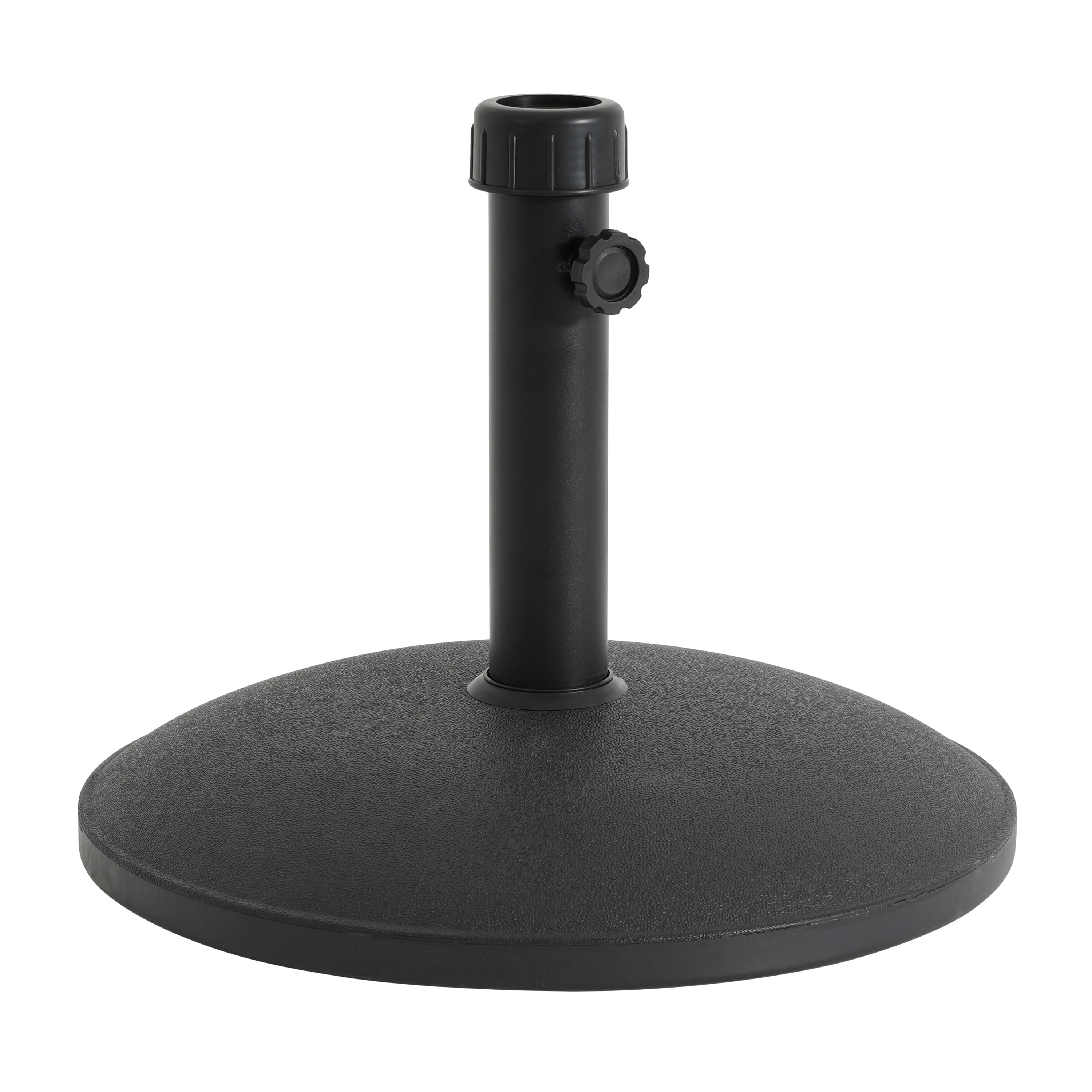 Umbrella Base 35 Pound Round with Concrete Fill and Resin Shell, Patio Umbrella Stand and Outdoor Shade Base, Black