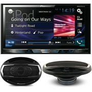 Pioneer 7" Bluetooth Double-DIN In-Dash DVD Receiver, with two 6"x9" 5-way Speakers