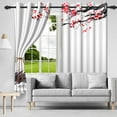 thumbnail image 4 of Lfeey Blackout Landscape Curtains, Japanese Ink and Plum Blossom Curtain, 2 Pcs, White, 42x72inch, 4 of 5