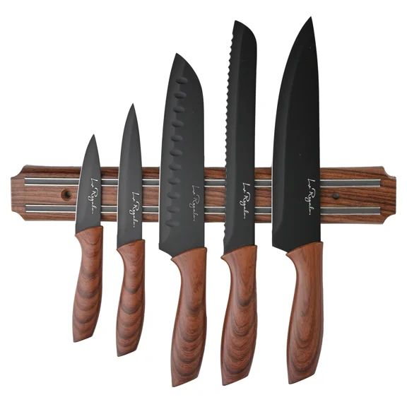 Le Regalo 5 Piece Kitchen Knife Set with Magnetic Holder